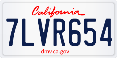CA license plate 7LVR654