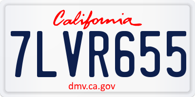 CA license plate 7LVR655