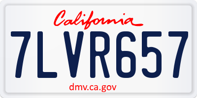 CA license plate 7LVR657