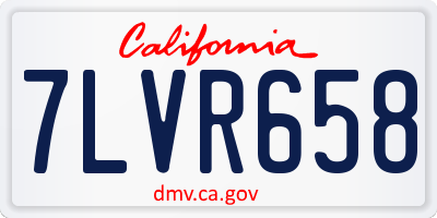 CA license plate 7LVR658