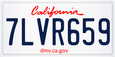 CA license plate 7LVR659