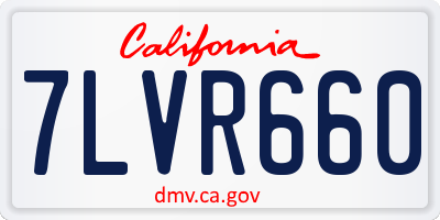 CA license plate 7LVR660