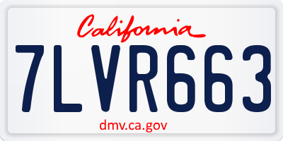 CA license plate 7LVR663