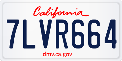 CA license plate 7LVR664