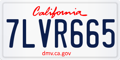 CA license plate 7LVR665