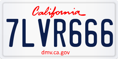 CA license plate 7LVR666