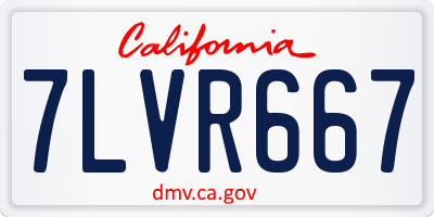 CA license plate 7LVR667