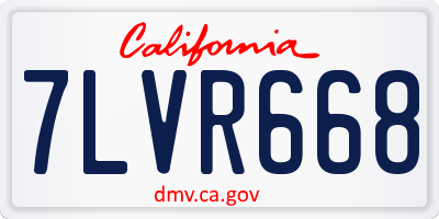 CA license plate 7LVR668