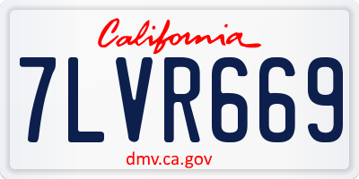 CA license plate 7LVR669
