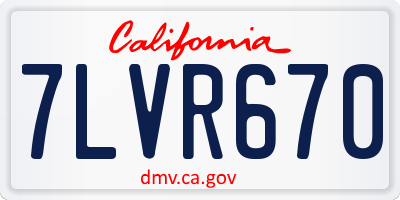 CA license plate 7LVR670