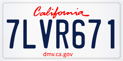 CA license plate 7LVR671
