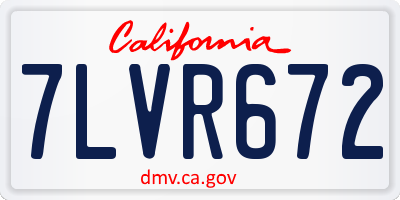 CA license plate 7LVR672