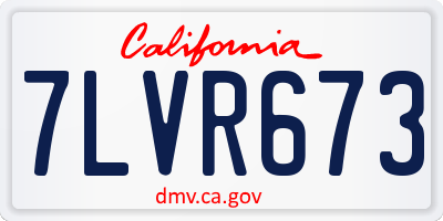 CA license plate 7LVR673