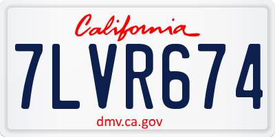 CA license plate 7LVR674