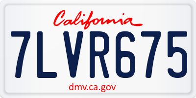 CA license plate 7LVR675