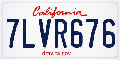 CA license plate 7LVR676