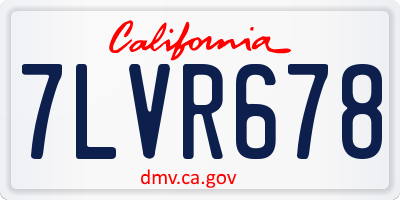 CA license plate 7LVR678