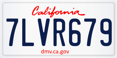 CA license plate 7LVR679