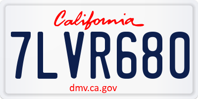 CA license plate 7LVR680