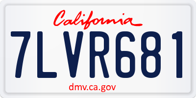 CA license plate 7LVR681