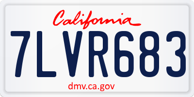 CA license plate 7LVR683