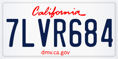 CA license plate 7LVR684