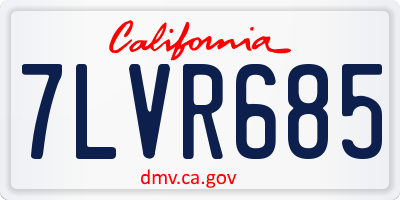 CA license plate 7LVR685