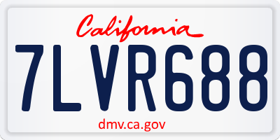 CA license plate 7LVR688
