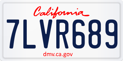 CA license plate 7LVR689