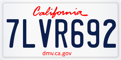 CA license plate 7LVR692