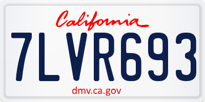 CA license plate 7LVR693