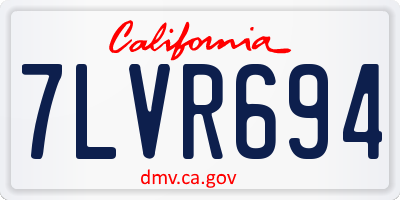 CA license plate 7LVR694