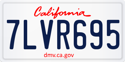 CA license plate 7LVR695