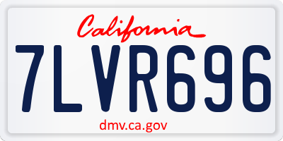 CA license plate 7LVR696