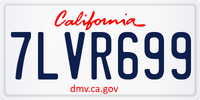 CA license plate 7LVR699
