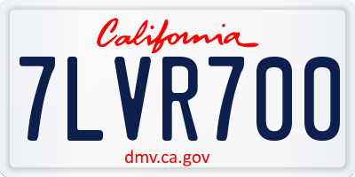 CA license plate 7LVR700