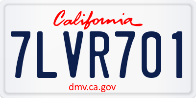 CA license plate 7LVR701