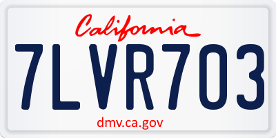 CA license plate 7LVR703