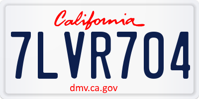 CA license plate 7LVR704