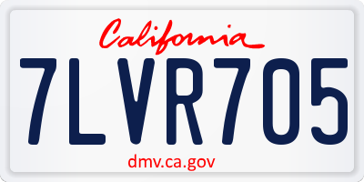 CA license plate 7LVR705