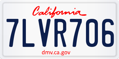 CA license plate 7LVR706