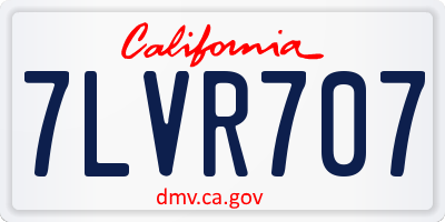 CA license plate 7LVR707
