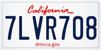 CA license plate 7LVR708