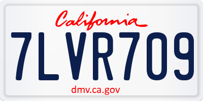 CA license plate 7LVR709