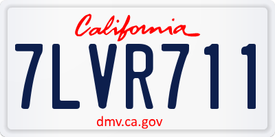 CA license plate 7LVR711