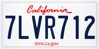 CA license plate 7LVR712