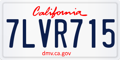 CA license plate 7LVR715