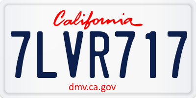 CA license plate 7LVR717