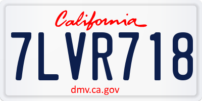 CA license plate 7LVR718