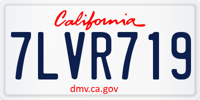 CA license plate 7LVR719